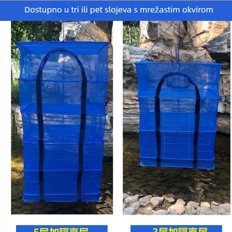 Sklopiva mreža za sušenje ribe i povrća, zaštita od muha, najlon konstrukcija, porijeklo Kina, bez brenda