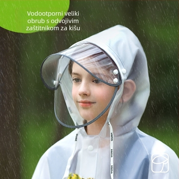 Dječji EVA kišna pončo, vodootporno, podijeljeni stil, potpuno pokrivanje tijela, lagano 0.35 kg