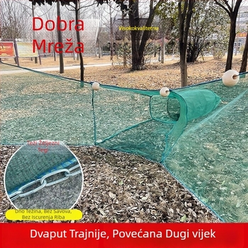 Potpuni set: mreža s tigrovim ustima, mreža za ribu u obliku osam, mreža velikog promjera za ribolov, mreža za riječnu škampu s bijelim prugama, riječna barijerna mreža