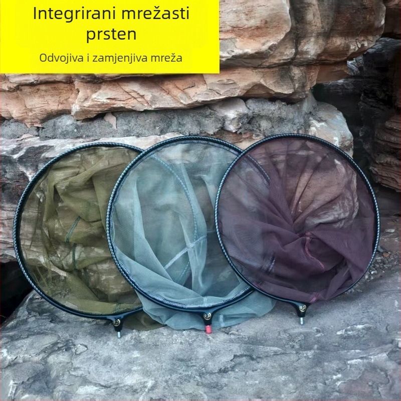 Glava mreže od aluminijskog legura za fly fishing, brzo sušenje, anti-zakačivanje, gusta mreža s džepom