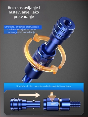 Tab adapter za mrežnu ručicu – brz spoj, brzo uključivanje/isključivanje, anti-rotacijska mrežna glava i dodaci za šipku mreže
