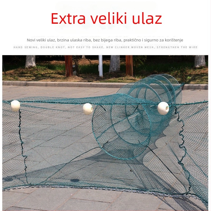Ribarska mreža za branu rijeke, dizajn osam, otvor tigrove usta, kavez za škampi