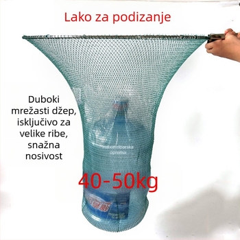 Glava mreže za ribolov s držačem i prstenom od nehrđajućeg čelika; mreža od žice sa 6 nitima; dubina 1,3 m; nosivost 30