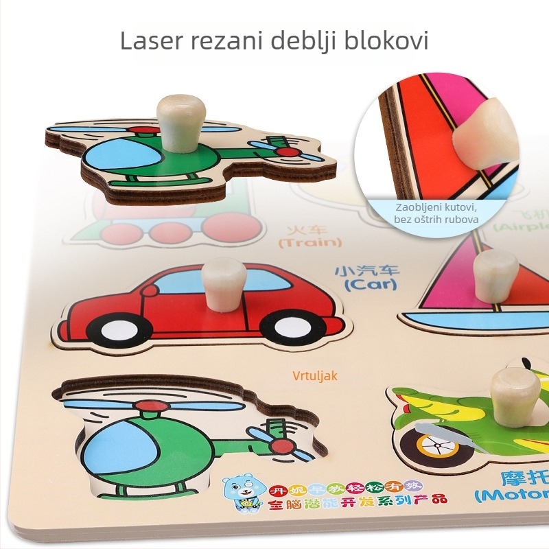 Dennich Montessori Drvena Busy Board – Edukativna puzzle igračka za djecu 4–6 godina
