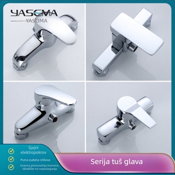 Tuš miješalica s bakrenim tijelom, keramički disk ventil, 0–90°C, 1.0 MPa, zidno postavljanje