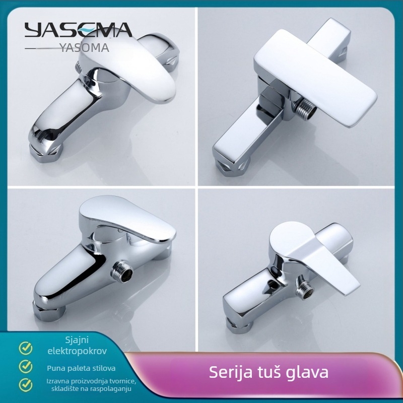 Tuš miješalica s bakrenim tijelom, keramički disk ventil, 0–90°C, 1.0 MPa, zidno postavljanje