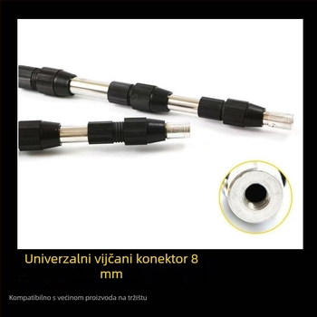Nehrđajući čelični štap za mrežu, višenamjenski teleskop, 3–6 sekcija, kompatibilan s glavom mreže, hvatačem voća, nožem, kukom i kosom