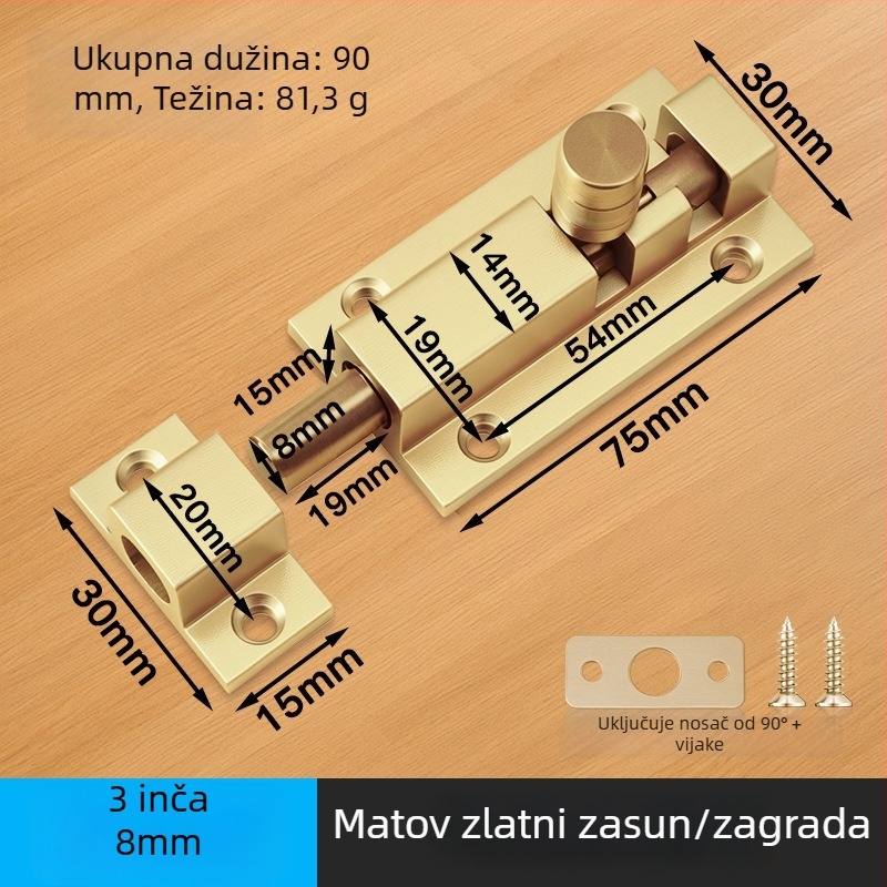 Površinski montirani vrata Type A, čvrsti opružni mehanizam i zaključavanje kopče; Materijali: nehrđajući čelik + aluminijska legura; Završna obrada: elektroplating; Stil: moderni minimalistički