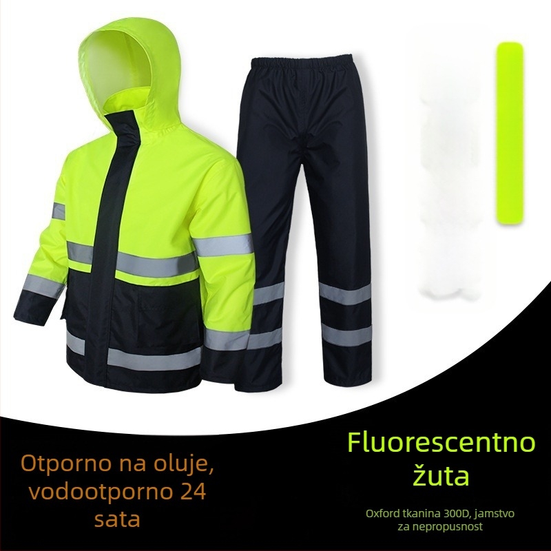 Podijeljeni kišni pončo od PVC materijala, PU vodonepropusni sloj, debljina 22, za odrasle, za bicikliste