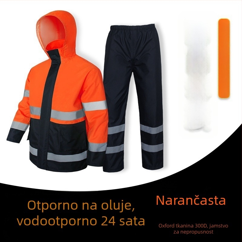 Podijeljeni kišni pončo od PVC materijala, PU vodonepropusni sloj, debljina 22, za odrasle, za bicikliste