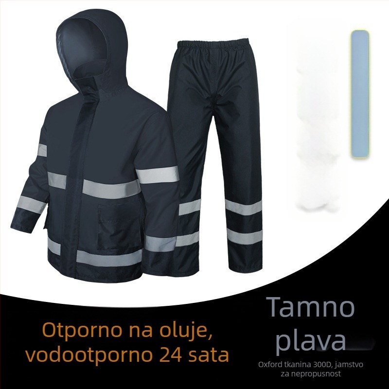 Podijeljeni kišni pončo od PVC materijala, PU vodonepropusni sloj, debljina 22, za odrasle, za bicikliste