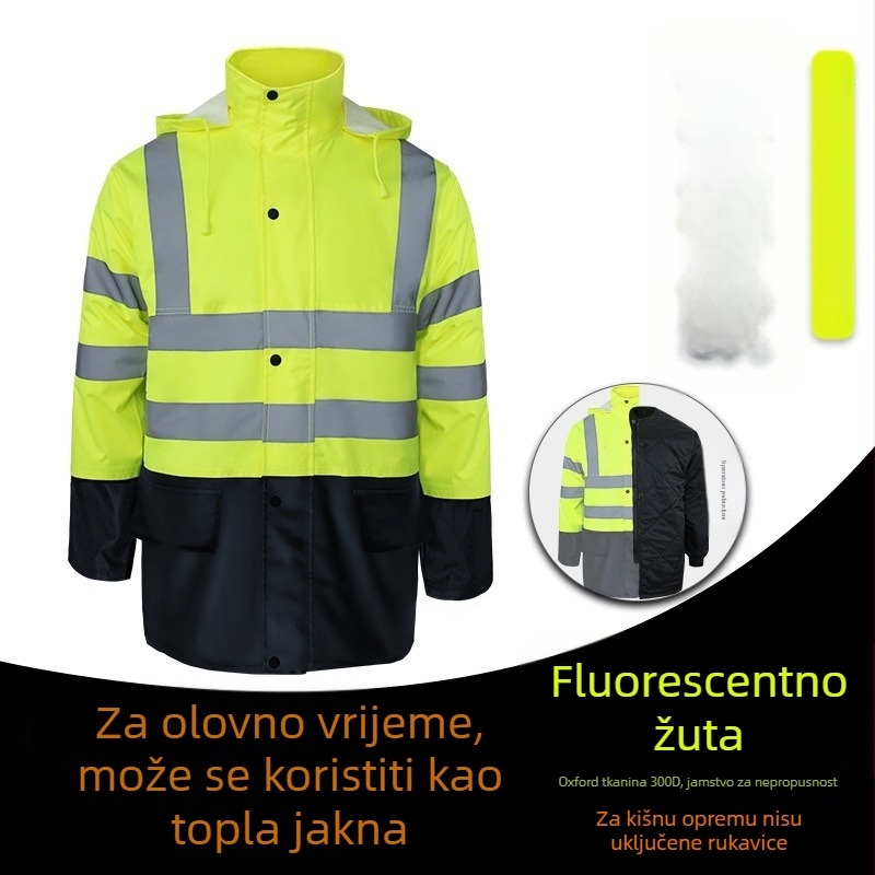 Podijeljeni kišni pončo od PVC materijala, PU vodonepropusni sloj, debljina 22, za odrasle, za bicikliste