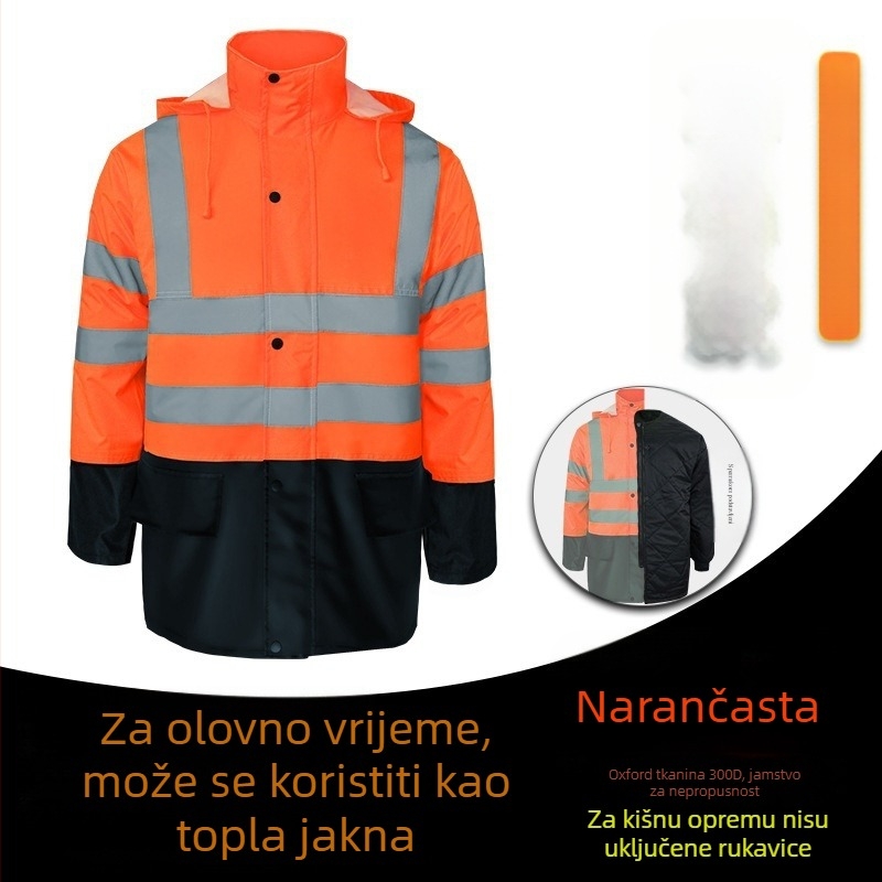 Podijeljeni kišni pončo od PVC materijala, PU vodonepropusni sloj, debljina 22, za odrasle, za bicikliste