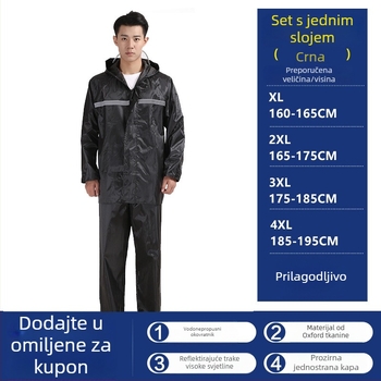 Podijeljeni kišni pončo za odrasle, Hongtian ruiqi, materijal standardne debljine, 1,2 kg, pogodan za planinarenje i vožnju biciklom.
