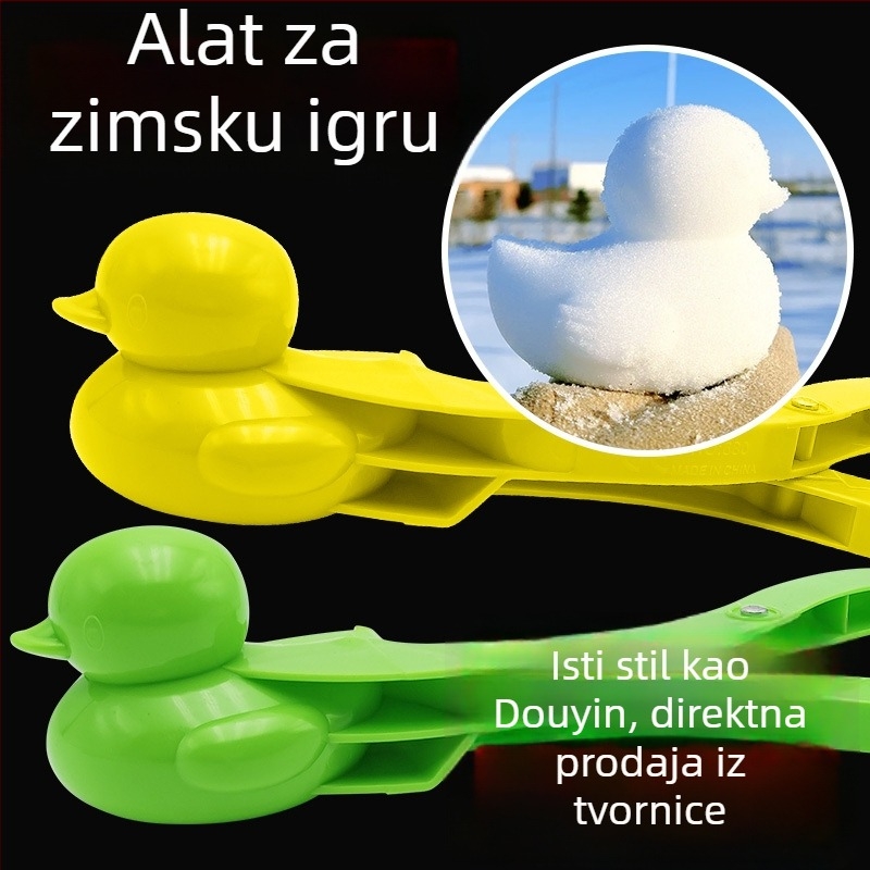 Klip za snježne kuglice u obliku patke; plastična konstrukcija, mrežasto pakiranje, za dob 7–14 godina (Plastika; Mrežasto pakiranje; Uzrast 7–14)