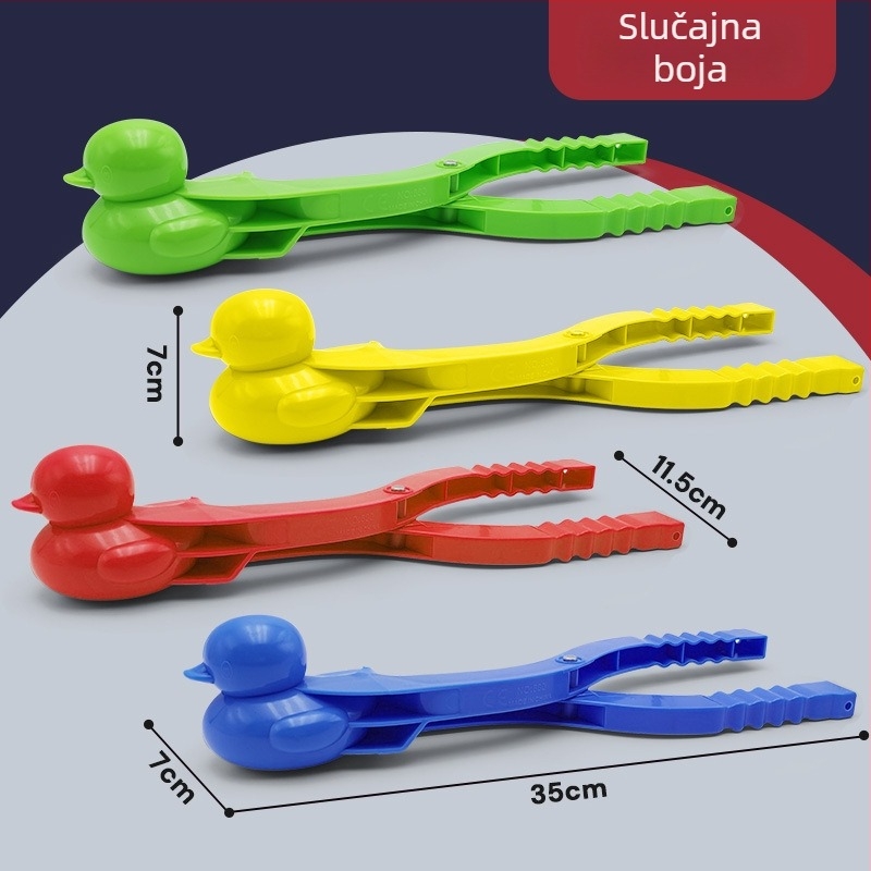 Klip za snježne kuglice u obliku patke; plastična konstrukcija, mrežasto pakiranje, za dob 7–14 godina (Plastika; Mrežasto pakiranje; Uzrast 7–14)