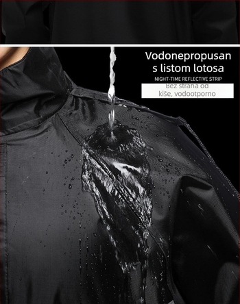 Guste podijeljeni kišni kaput i hlače za odrasle, reflektirajuća kišna zaštita, tkanina Chunya Spinning, vodootporna PVC ljepilo, prilagodba logotipa, za vanjsku upotrebu