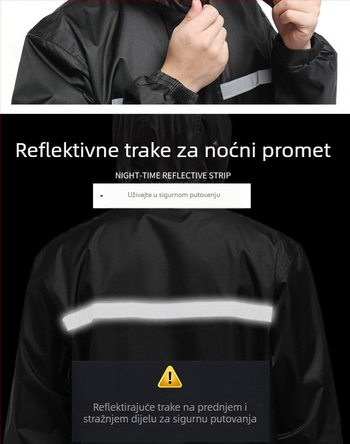 Guste podijeljeni kišni kaput i hlače za odrasle, reflektirajuća kišna zaštita, tkanina Chunya Spinning, vodootporna PVC ljepilo, prilagodba logotipa, za vanjsku upotrebu