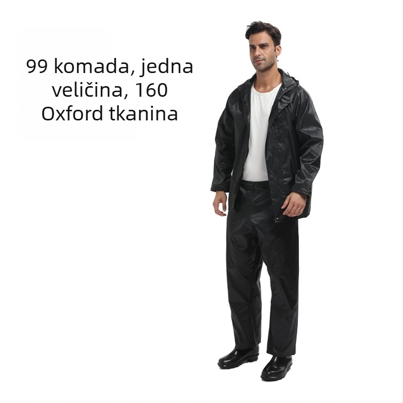 Guste podijeljeni kišni kaput i hlače za odrasle, reflektirajuća kišna zaštita, tkanina Chunya Spinning, vodootporna PVC ljepilo, prilagodba logotipa, za vanjsku upotrebu