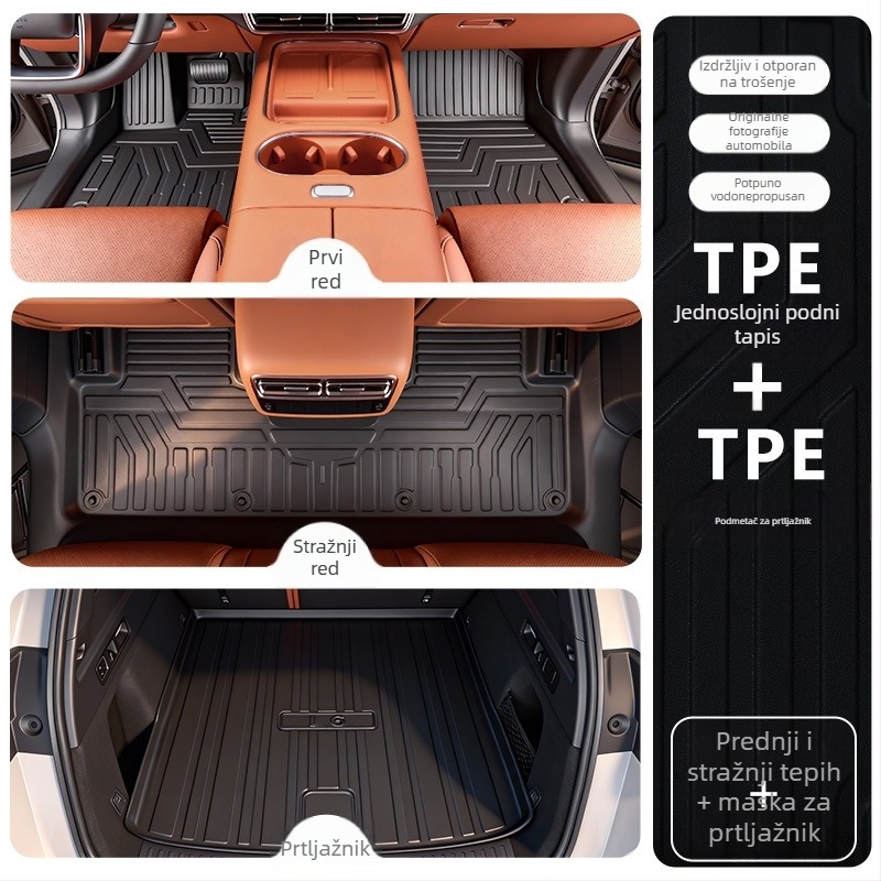 TPE prostirke za Li Auto i6 2025, prilagođene za vozilo, prilagodljiva obrada, mogućnost ispisa logotipa