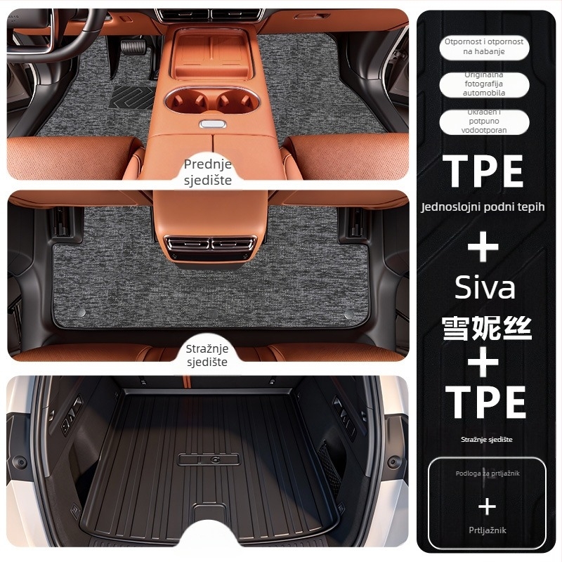 TPE prostirke za Li Auto i6 2025, prilagođene za vozilo, prilagodljiva obrada, mogućnost ispisa logotipa