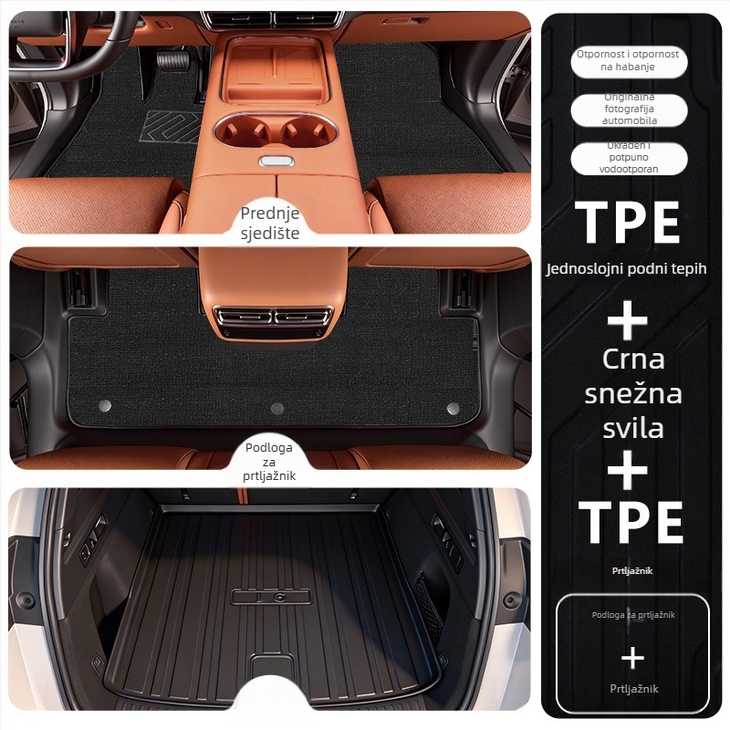 TPE prostirke za Li Auto i6 2025, prilagođene za vozilo, prilagodljiva obrada, mogućnost ispisa logotipa