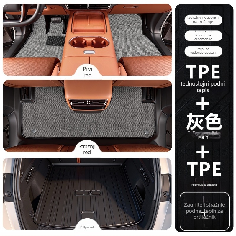 TPE prostirke za Li Auto i6 2025, prilagođene za vozilo, prilagodljiva obrada, mogućnost ispisa logotipa