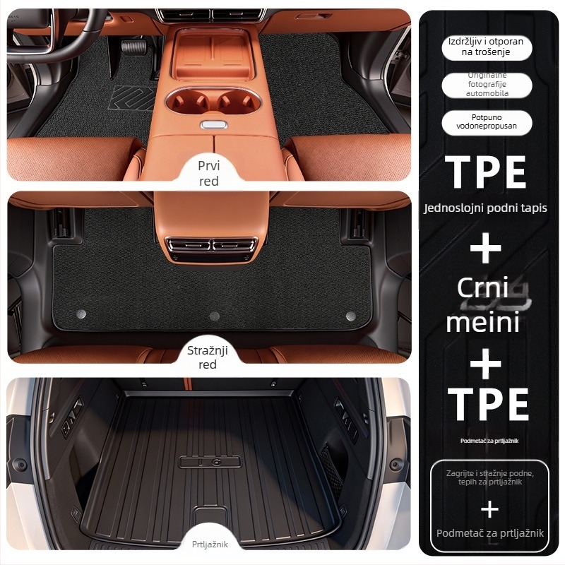 TPE prostirke za Li Auto i6 2025, prilagođene za vozilo, prilagodljiva obrada, mogućnost ispisa logotipa