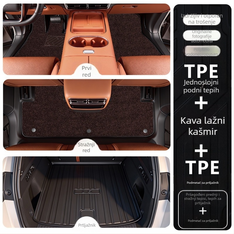 TPE prostirke za Li Auto i6 2025, prilagođene za vozilo, prilagodljiva obrada, mogućnost ispisa logotipa
