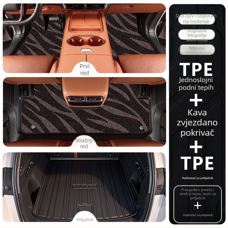 TPE prostirke za Li Auto i6 2025, prilagođene za vozilo, prilagodljiva obrada, mogućnost ispisa logotipa