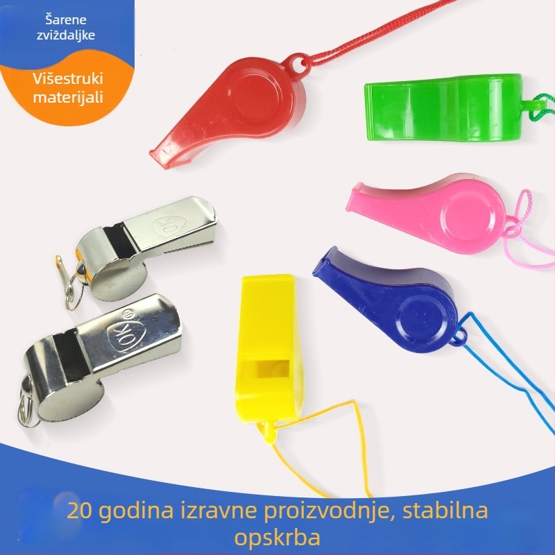 Piskaljka od metalo-plastičnog materijala za djecu – sportska pištaljka, paket 10 kom, pogodna za košarku, trčanje, stolni tenis i badminton