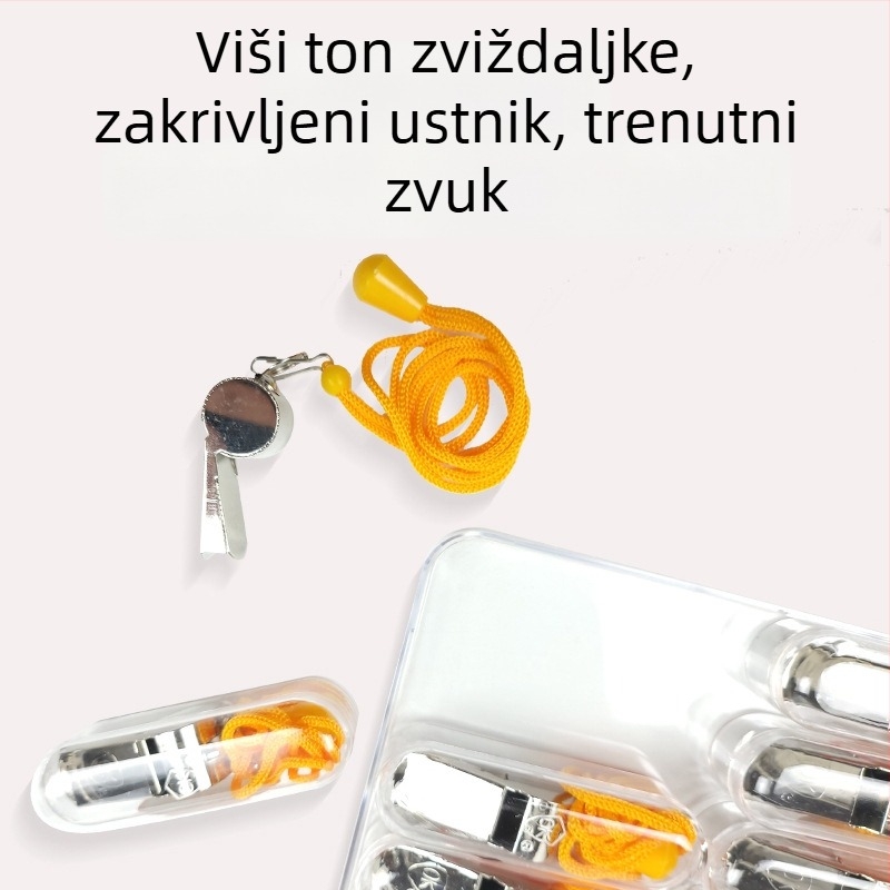 Piskaljka od metalo-plastičnog materijala za djecu – sportska pištaljka, paket 10 kom, pogodna za košarku, trčanje, stolni tenis i badminton