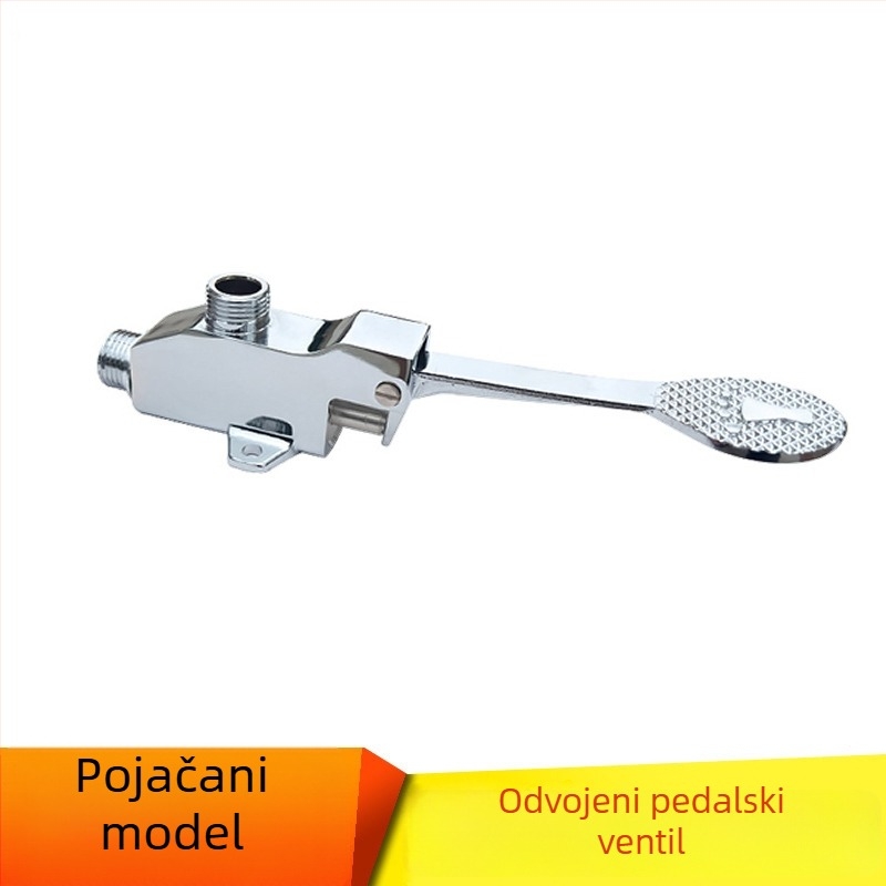 Slavina s pedalom za umivaonik, ugrađena ispod ploče — keramičko jezgro ventila, tijelo od cinkove legure, 20 mm ulaz/izlaz, model 05262212 (Keramičko jezgro ventila; Tijelo od cinkove legure; Ugradnja ispod ploče; 20 mm ulaz/izlaz; Model 05262212)