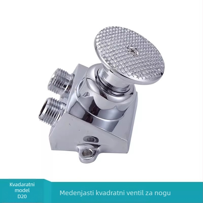 Slavina s pedalom za umivaonik, ugrađena ispod ploče — keramičko jezgro ventila, tijelo od cinkove legure, 20 mm ulaz/izlaz, model 05262212 (Keramičko jezgro ventila; Tijelo od cinkove legure; Ugradnja ispod ploče; 20 mm ulaz/izlaz; Model 05262212)