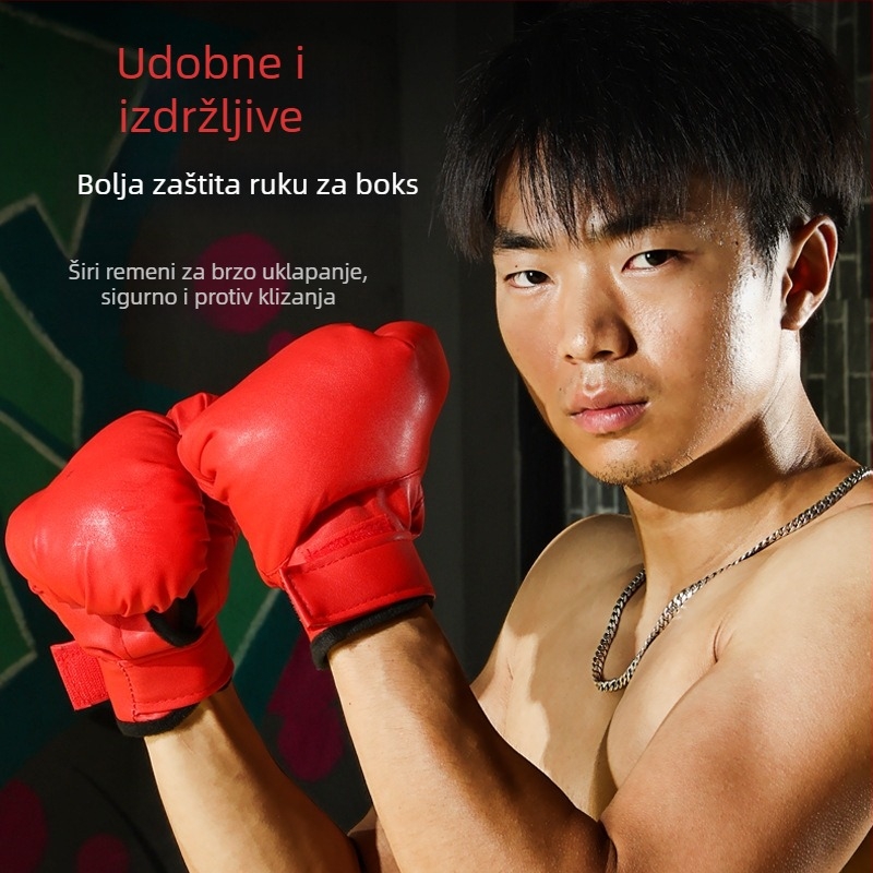 PVC rukavice za boks – vertikalni stil za borilačke treninge, izdržljive i prozračne, za Sanda i Taekwondo