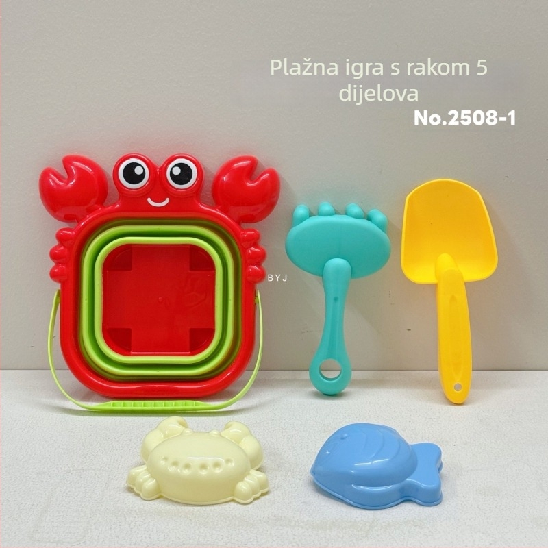 Sklopiva silikonska kanta za plažu za pijesak — prijenosni set za kopanje pijeska, plastična konstrukcija, za mlade 15–35 godina