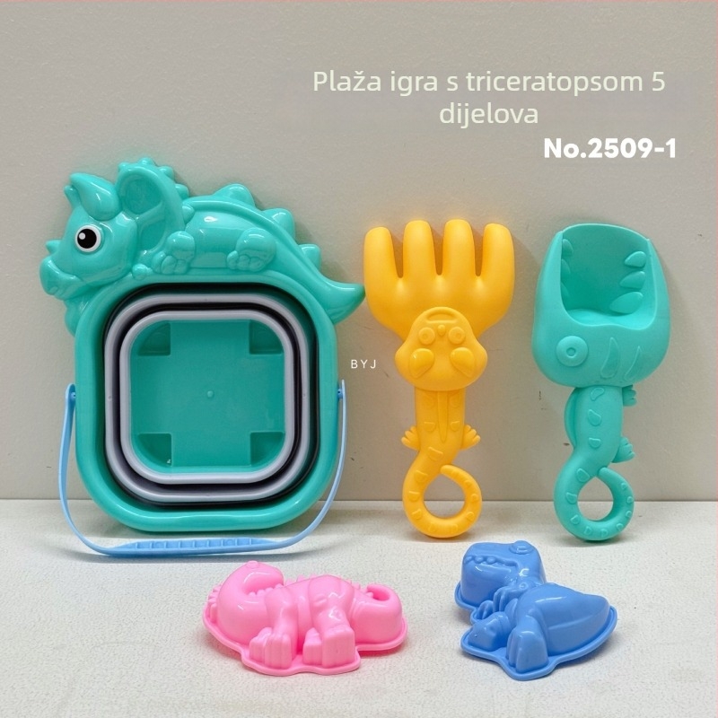 Sklopiva silikonska kanta za plažu za pijesak — prijenosni set za kopanje pijeska, plastična konstrukcija, za mlade 15–35 godina