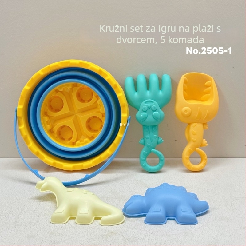 Sklopiva silikonska kanta za plažu za pijesak — prijenosni set za kopanje pijeska, plastična konstrukcija, za mlade 15–35 godina