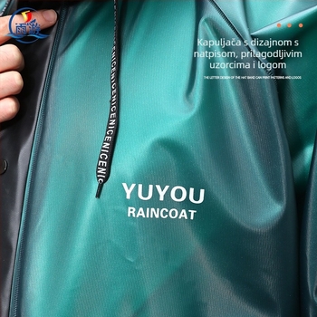 Podijeljeni kišni mantil u korejskom stilu, PVC tkanina, reflektirajući detalji i prozračnost, za odrasle, jedna osoba, planinski pončo, mogućnost tiska logotipa