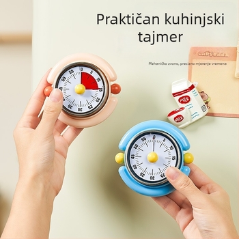 Mehanički kuhinjski tajmer s magnetskim pričvršćivanjem i vizualnim praćenjem vremena, alarm