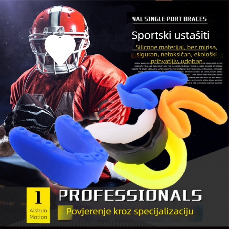 Zaštita za usta za boksa i borilačke sportove — prava koža, viseći tip, pogodna za druge loptaške sportove.