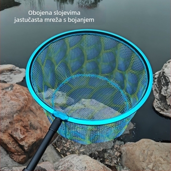 Sheng jiekun Aluminijska legura glava mreže za ribolov s ljepilnim premazom i debelim mrežastim dijelom, uzorak ribljih ljuski