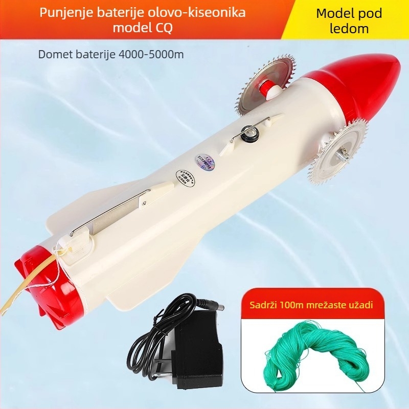Daljinski upravljani uređaj za postavljanje mreže i prolaženje niti ispod leda, plastični