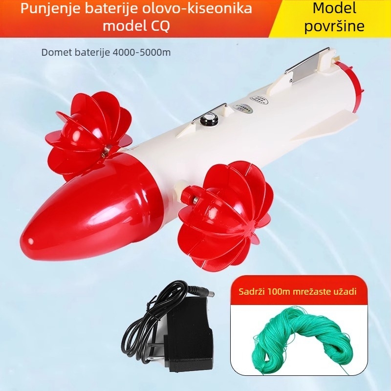 Daljinski upravljani uređaj za postavljanje mreže i prolaženje niti ispod leda, plastični