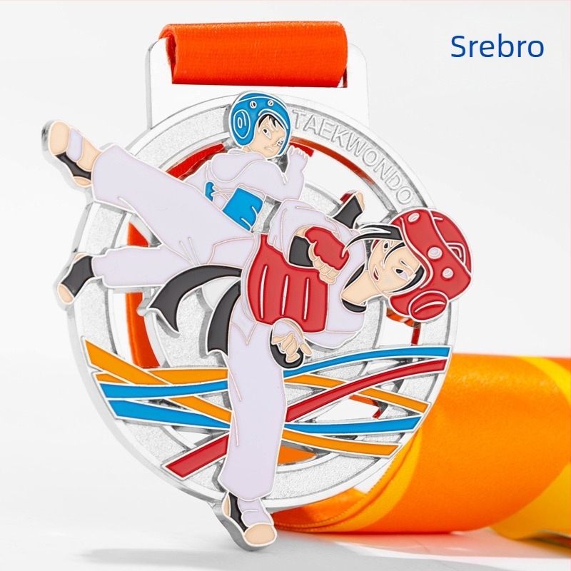 Taekwondo medalja, cinkova legura s pozlaćenim premazom; otisak logotipa uključen; mogućnost prilagodbe; prikladno za pojedinačna priznanja; prihvaćamo miješane serije.