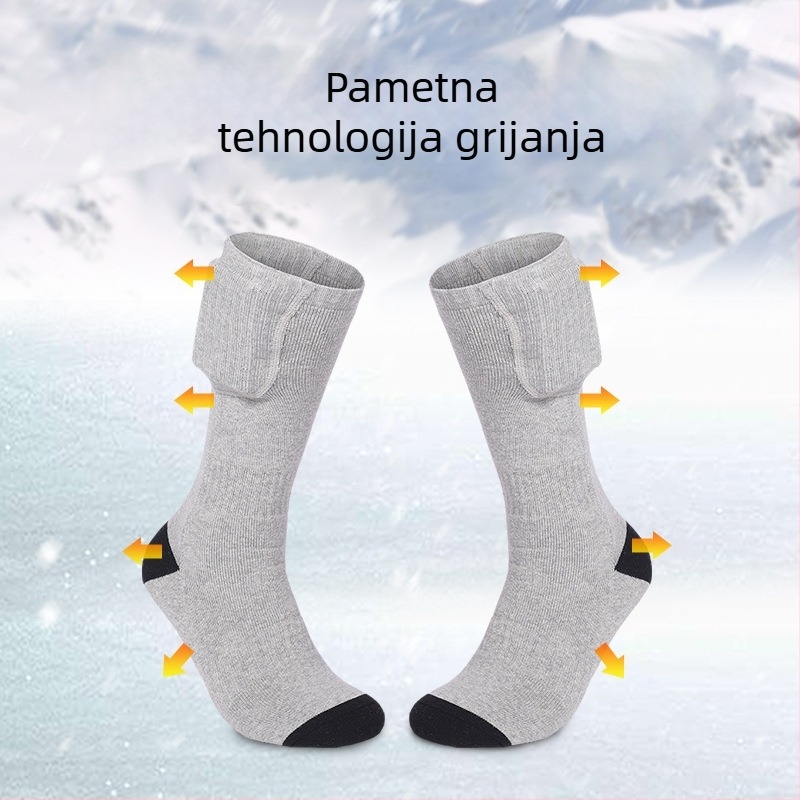 USB napajane električne grijane čarape, punjive, unisex, papuče/kućne cipele, pamuk gornji dio i potplat