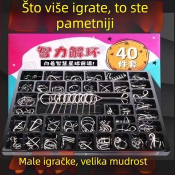 Luban lock puzzle (devet spojnika) za razvoj inteligencije – materijal plastika – dobna skupina 0–3 godina – nema DIY
