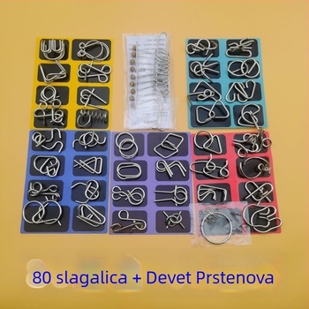 Luban lock puzzle (devet spojnika) za razvoj inteligencije – materijal plastika – dobna skupina 0–3 godina – nema DIY