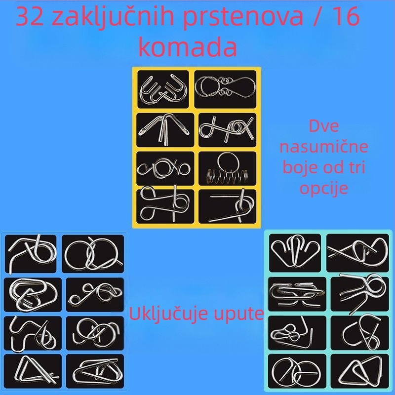 Luban lock puzzle (devet spojnika) za razvoj inteligencije – materijal plastika – dobna skupina 0–3 godina – nema DIY