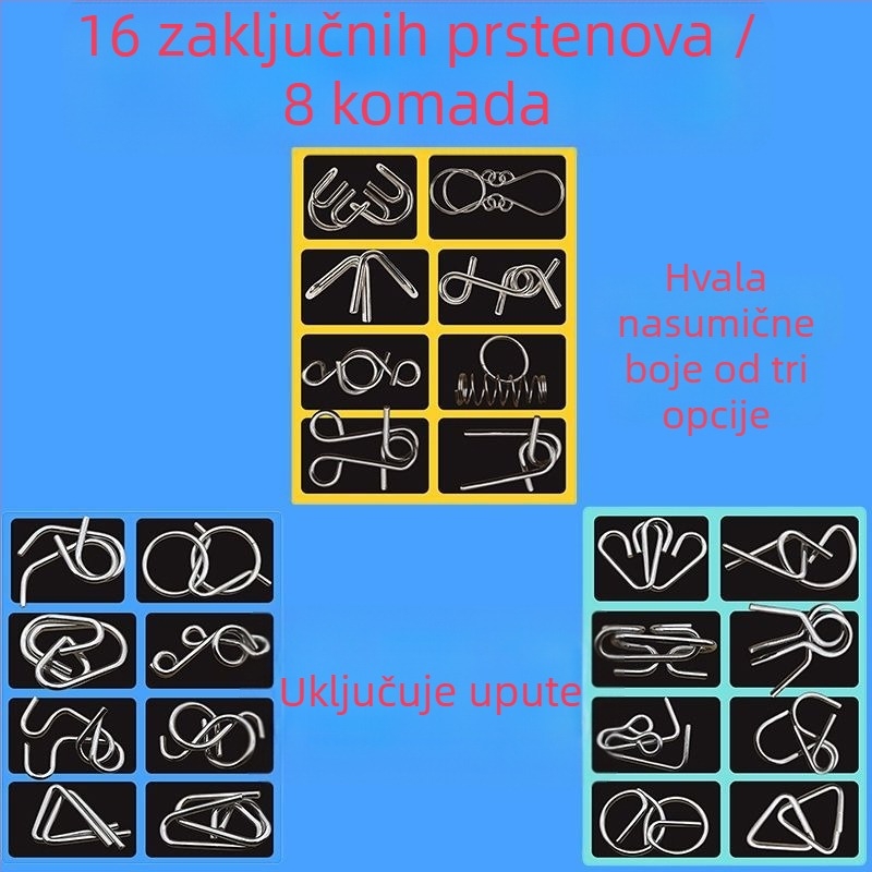 Luban lock puzzle (devet spojnika) za razvoj inteligencije – materijal plastika – dobna skupina 0–3 godina – nema DIY